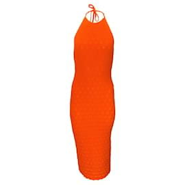 Autre Marque-Alice + Olivia - Sienna Jone - Robe pull ajustée dos nu mi-longue-Orange