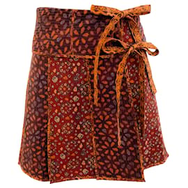 Autre Marque-Ulla Johnson Agate Dimi Wrap Mini Skirt-Brown