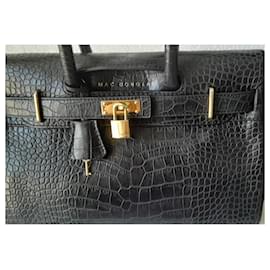 Mac Douglas-Sac Mac DOUGLAS PYLA ROMY neuf Cuir de buffle façon croco-Noir