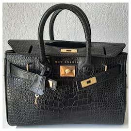 Mac Douglas-Sac Mac DOUGLAS PYLA ROMY neuf Cuir de buffle façon croco-Noir