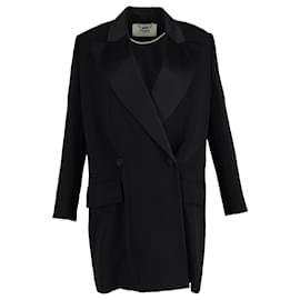 Fendi-Fendi Double-Beasted Long Blazer in Black Wool-Black