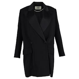 Fendi-Fendi Double-Breasted Tuxedo Dress in Black Wool-Black