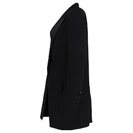 Fendi-Fendi Double-Beasted Long Blazer in Black Wool-Black