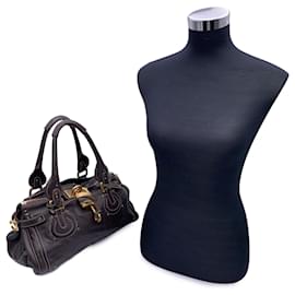 Chloé-Dark Brown Leather Paddington Tote Satchel Handbag Bag-Brown