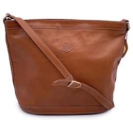 Autre Marque-I Santi Vintage Tan Light Brown Leather Leather Shoulder Bag Bucket-Brown