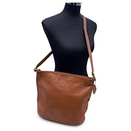 Autre Marque-I Santi Vintage Tan Light Brown Leather Leather Shoulder Bag Bucket-Brown