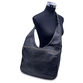 Gianfranco Ferré-Bolsa de ombro grande Hobo de couro preto vintage-Preto