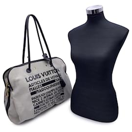 Louis Vuitton-Graue und schwarze Canvas-Einkaufstasche „Articles De Voyage“-Grau