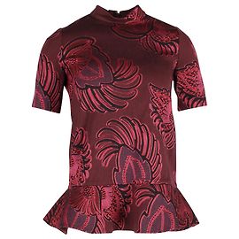 Stella Mc Cartney Stella McCartney – Schößchentop aus burgunderfarbener Baumwolle Rot Bordeaux