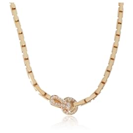 Cartier-Cartier Agrafe Fashion Necklace in 18k Yellow Gold 1.1 CTW-Silvery,Metallic