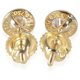 Tiffany & Co-Tiffany & Co. Elsa Peretti Diamond Stud Earrings in 18k Yellow Gold 0.70 CTW-Silvery,Metallic