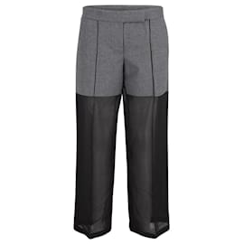 Viktor & Rolf-Viktor & Rolf Two-Tone Pants in Black and Grey Wool-Black