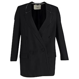 Fendi-Fendi Double-Breasted Blazer in Black Wool-Black