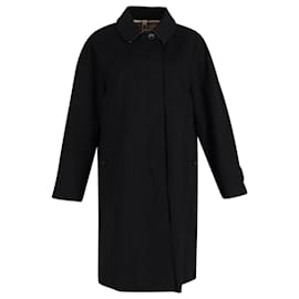 Burberry-Burberry Camden Gaberdine Car Coat in Black Cotton -Black