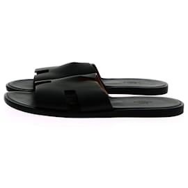 Hermès-HERMES  Sandals T.EU 43.5 Leather-Black