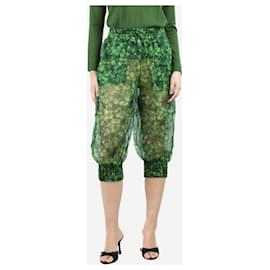 Dolce & Gabbana-Pantalon blouson imprimé floral transparent vert - taille UK 8-Vert