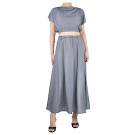 Totême Set top corto a righe blu e gonna lunga - taglia UK 8 Blu