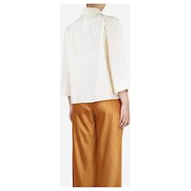 Autre Marque-Cream silk shirt - size UK 10-Cream