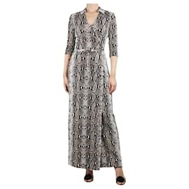 Diane Von Furstenberg-Abigail snake-print silk-jersey maxi wrap dress - size S-Other