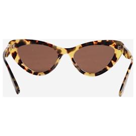 Miu Miu-Braune Cat-Eye-Sonnenbrille in Schildpattoptik-Braun