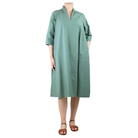 Autre Marque-Robe midi verte en coton - taille M-Vert