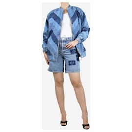 SéZane-Blue denim patchwork bomber jacket - size UK 8-Other