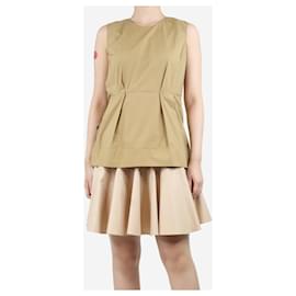 Marni-Brown sleeveless peplum top - size UK 10-Brown