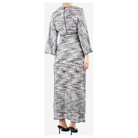 Missoni-Black and white zig-zag patterned midi dress - size UK 10-Black