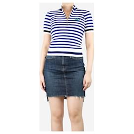 Louis Vuitton-Blue zipped striped top - size S-Blue