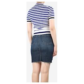 Louis Vuitton-Blue zipped striped top - size S-Blue