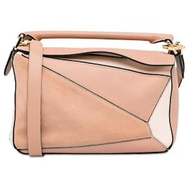 Loewe-LOEWE Pink Small Bicolor Puzzle Satchel-Pink