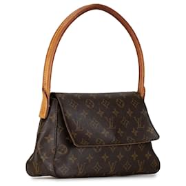 Louis Vuitton-Louis Vuitton Brown Monogram Looping Mini-Brown