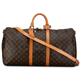 Louis Vuitton-Louis Vuitton Keepall Bandouliere 55 mit Monogramm in Braun-Braun