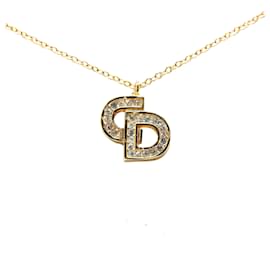 Dior-Dior Halskette mit Strass-Anhänger in Gold mit Logo-Golden