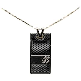 Louis Vuitton-Louis Vuitton - Halskette mit Damier Graphit-Anhänger aus Silber-Silber