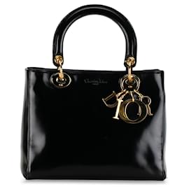 Dior-Dior Black Medium Patent Lady Dior-Black