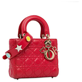 Dior-Dior Red Small Lambskin Cannage Lucky Badges My Lady Dior-Red