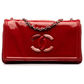 Chanel-Chanel Red CC Lipstick Patent Flap-Red