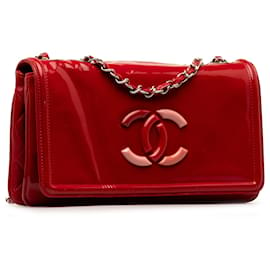 Chanel-Chanel Red CC Lipstick Patent Flap-Red