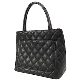 Chanel-Chanel Black Caviar Medallion Tote-Black