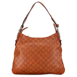 Gucci-Gucci Marrón Guccissima Horsebit Creole Hobo-Castaño,Camello