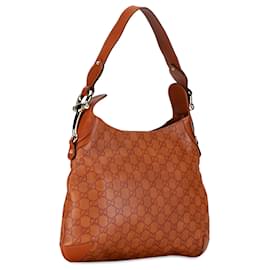 Gucci-Gucci Marrón Guccissima Horsebit Creole Hobo-Castaño,Camello