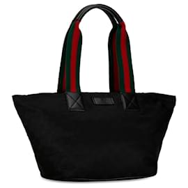 Gucci-Gucci Black GG Nylon Web Tote Bag-Black