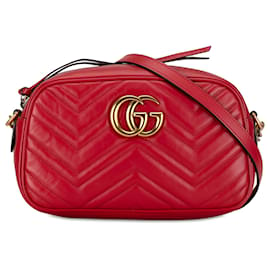 Gucci-Gucci Red Small GG Marmont Matelasse Crossbody Bag-Red