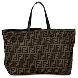 Fendi-Fendi Brown Zucca Canvas Tote-Braun