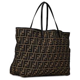 Fendi-Fendi Brown Zucca Canvas Tote-Brown