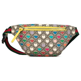 Gucci-Riñonera Gucci Brown GG Supreme Kids Hearts-Castaño,Beige