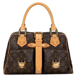 Bolsa Louis Vuitton Monogram Manhattan GM M40025 em couro PVC marrom em muito bom estado Marrom