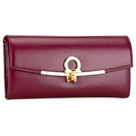 Salvatore Ferragamo-Salvatore Ferragamo Gancini Carteira Longa de Couro Carteira Longa de Couro JP-22 D150 em bom estado-Outro