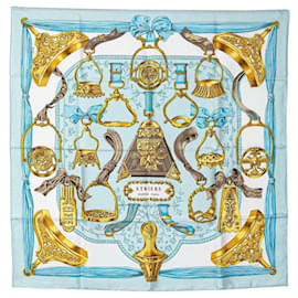 Hermès-Hermes Carré Etriers Silk Scarf Cotton Scarf in Excellent condition-Other